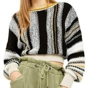 Free People Show Me Love Striped Pullover Sweater